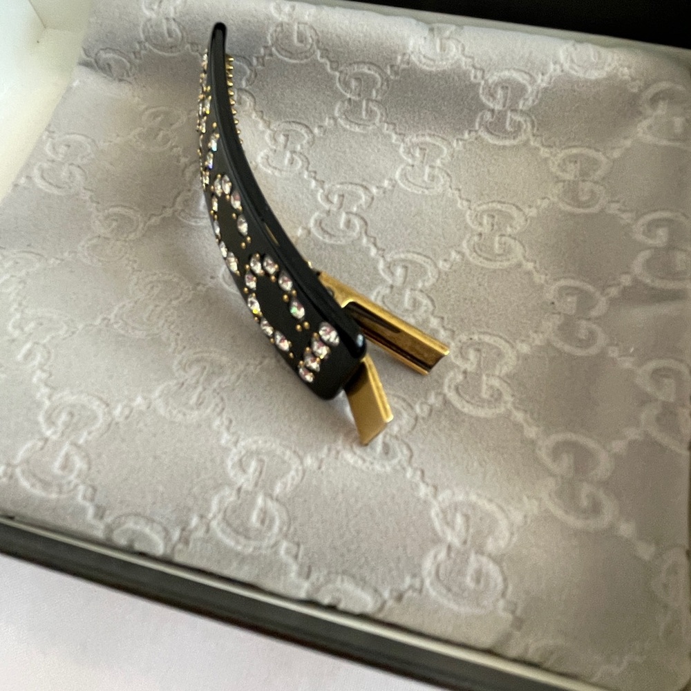GUCCI Logo Crystal Hair Clip! Brand New! 100% Authentic! - Picture 4 of 14